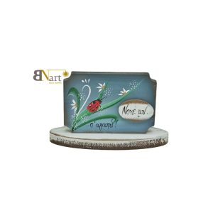 Ξύλινο ζωγραφισμένο με πασχαλίτσες και λουλουδάκια "νονέ μου σ'αγαπώ"