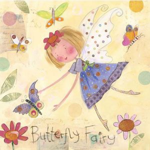 Κουτί με διακόσμηση νεράιδα με πεταλούδες (15*15*6.5 εκ)