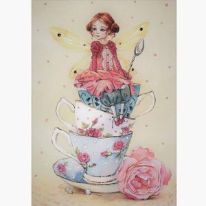 Κουτί με διακόσμηση νεράιδα σε φλιτζάνι (15*10*6.5 εκ)