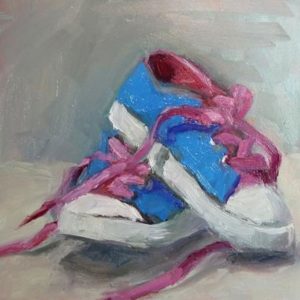 Κουτί με διακόσμηση παπουτσάκια αγοριού (12.5*12.5*6 εκ)