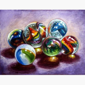 Κουτί με διακόσμηση πολύχρωμες μπίλιες (10*7.5*5 εκ)