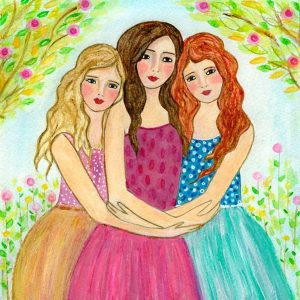 Κουτί με διακόσμηση 3 κοπέλες