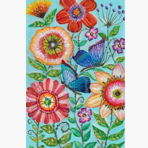 Κουτί με διακόσμηση 2 πεταλούδες με λουλουδια