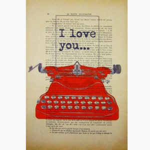 Κουτί με διακόσμηση γραφομηχανή